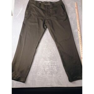 Haggar Pants Mens 38x30 Brown Flex Series Slim Fit Straight Dress Stretch Office